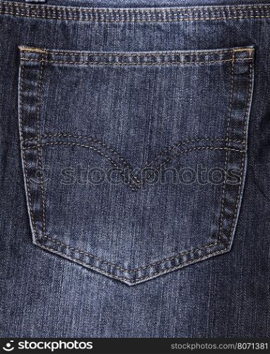 Close-up of a blue jeans back pocket. Blue Jeans Back Pocket