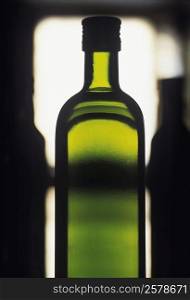Close-up of a bottle of olive oil