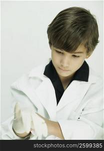 Close-up of a boy dressed as a doctor