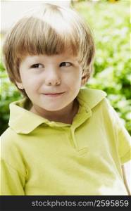 Close-up of a boy grinning