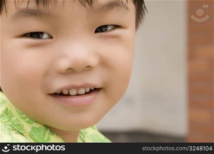 Close-up of a boy smiling