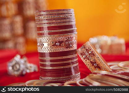 Close-up of a bridal chuda