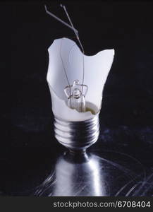 Close-up of a broken light bulb