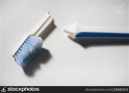 Close-up of a broken toothbrush