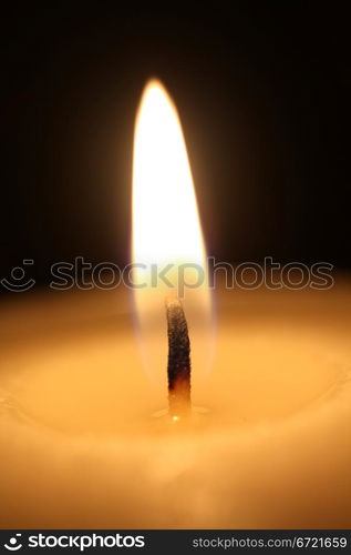 Close up of a burning candle flame