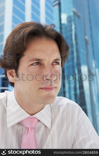 Close-up of a businessman looking away