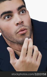 Close-up of a businessman looking away