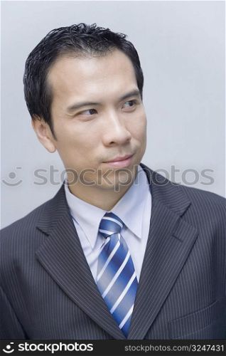 Close-up of a businessman looking away