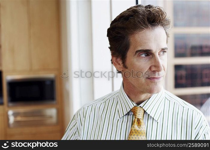 Close-up of a businessman looking sideways