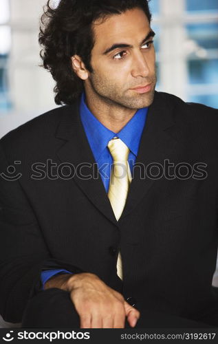 Close-up of a businessman looking sideways