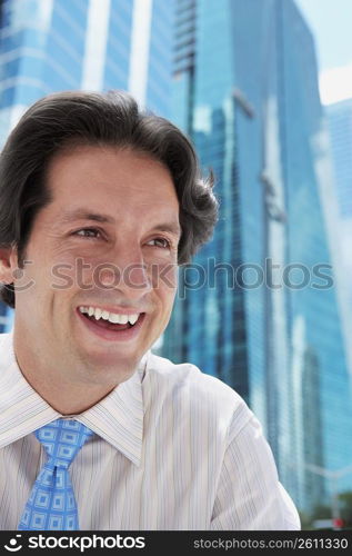 Close-up of a businessman smiling