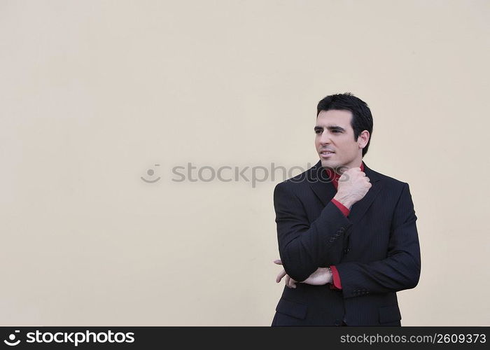 Close-up of a businessman thinking