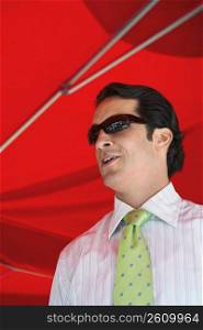 Close-up of a businessman wearing sunglasses