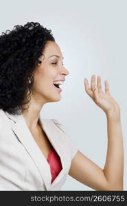 Close-up of a businesswoman laughing