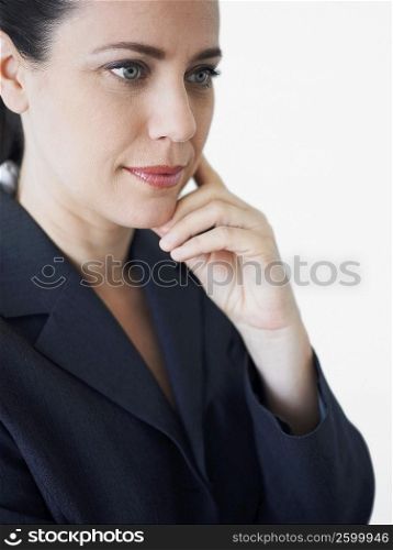 Close-up of a businesswoman looking away