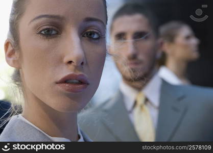 Close-up of a businesswoman looking serious