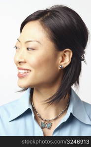 Close-up of a businesswoman looking sideways