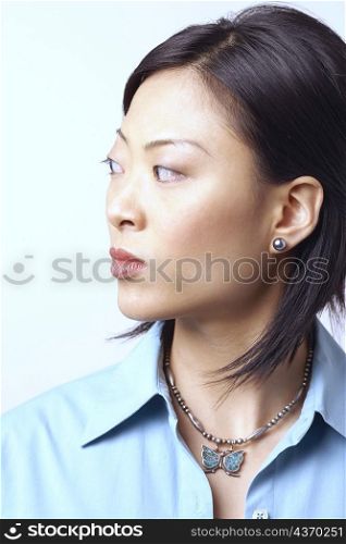 Close-up of a businesswoman looking sideways