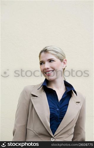 Close-up of a businesswoman standing and smiling