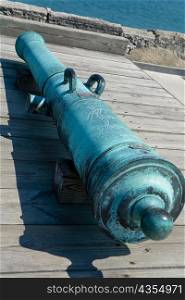 Close-up of a cannon on a castle, Castillo De San Marcos National Monument, St. Augustine, Florida, USA