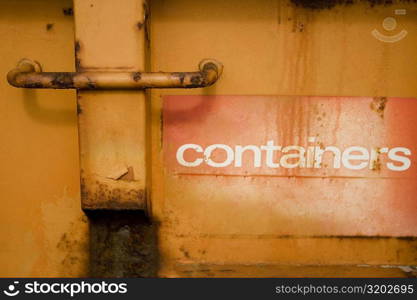 Close-up of a cargo container