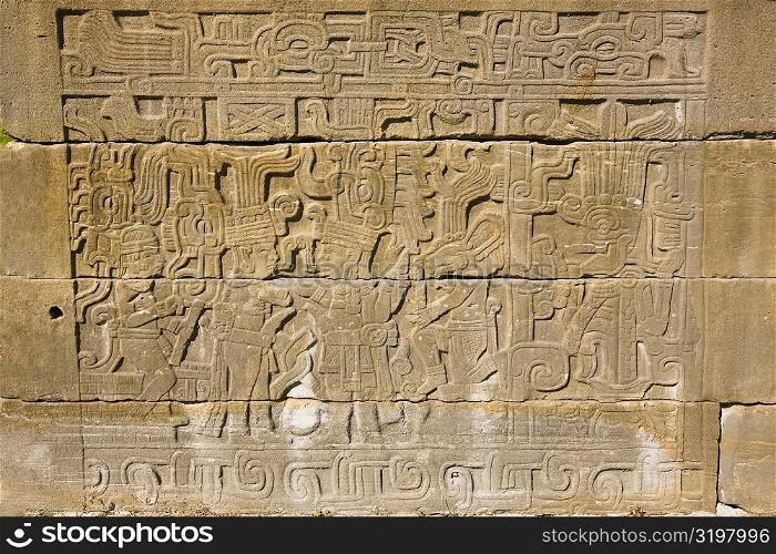 Close-up of a carved wall, El Tajin, Veracruz, Mexico