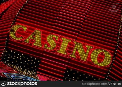 Close-up of a casino sign, Las Vegas, Nevada, USA