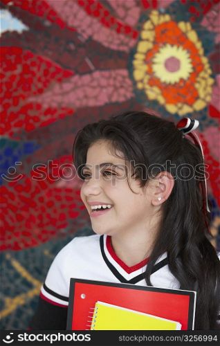 Close-up of a cheerleader smiling