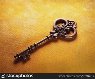Close up of a classic key. Key close up