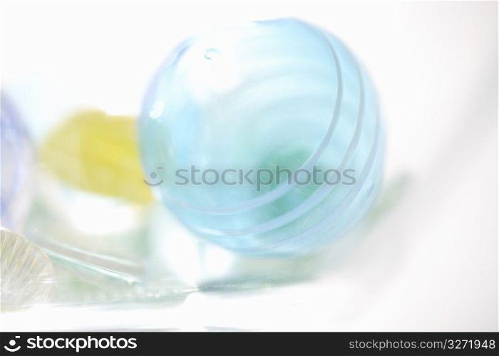 Close up of a clear marble