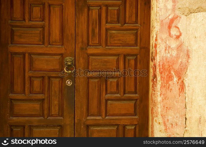 Close-up of a closed door, Mexico