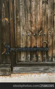 Close-up of a closed wooden door