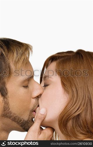 Close-up of a couple kissing each other