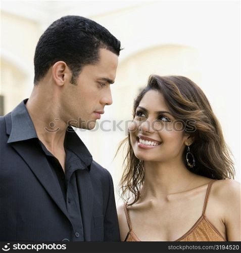 Close-up of a couple looking at each other