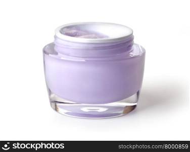 Close up of a cream jar isolated on white background with clipping path