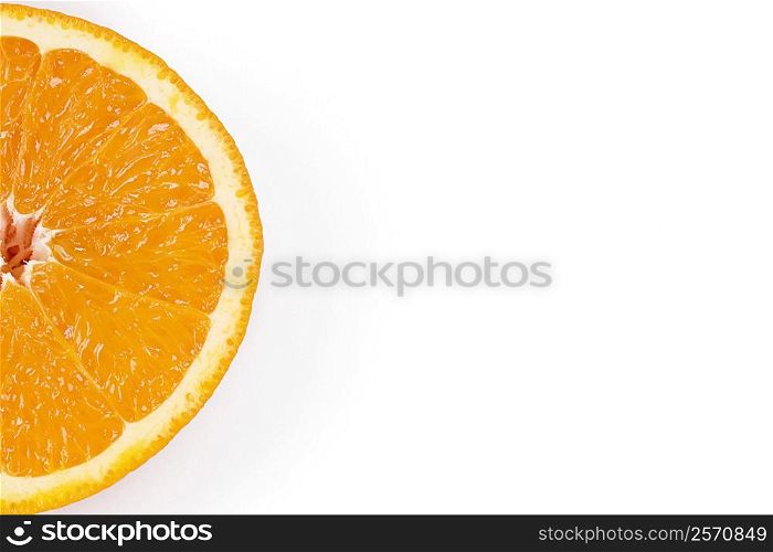Close-up of a cross section of an orange