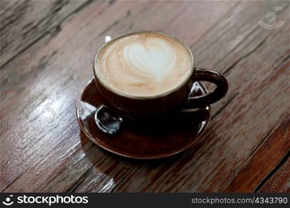 Close-up of a cup of cappuccino, Thailand