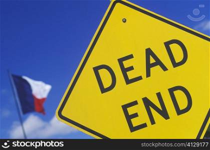 Close-up of a dead end sign, Texas, USA
