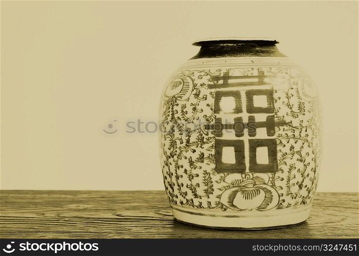 Close-up of a decorative urn