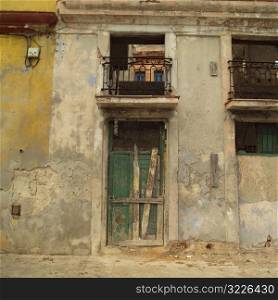 Close-up of a dilapidated building, Havana, Cuba