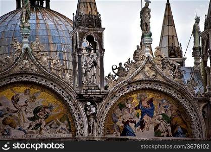 Close-up of a dome on a venice church