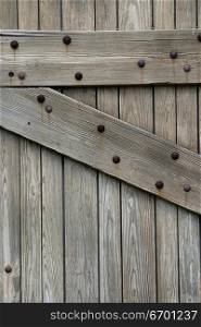 Close-up of a door of wooden planks