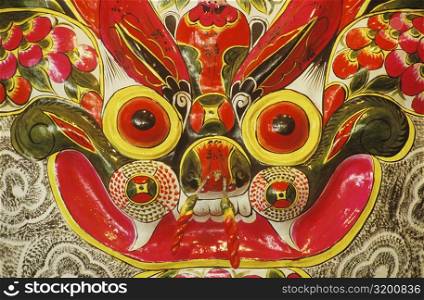 Close-up of a dragon design, China