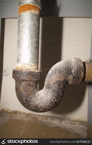 Close-up of a drain pipe