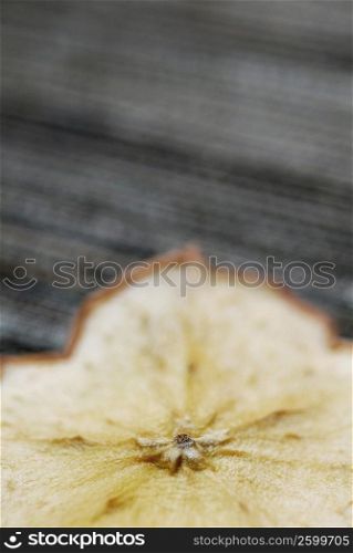 Close-up of a dried slice of fruit