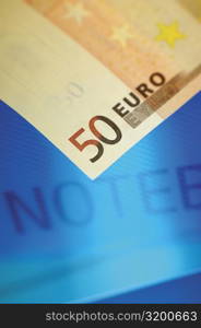 Close-up of a fifty Euro banknote