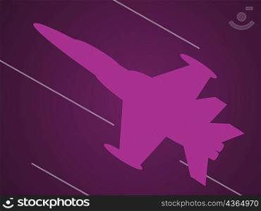 Close-up of a fighter plane on a purple background