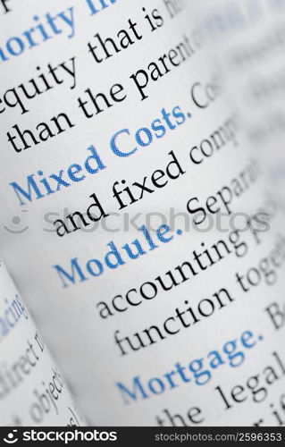 Close-up of a financial page