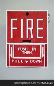 Close-up of a fire alarm