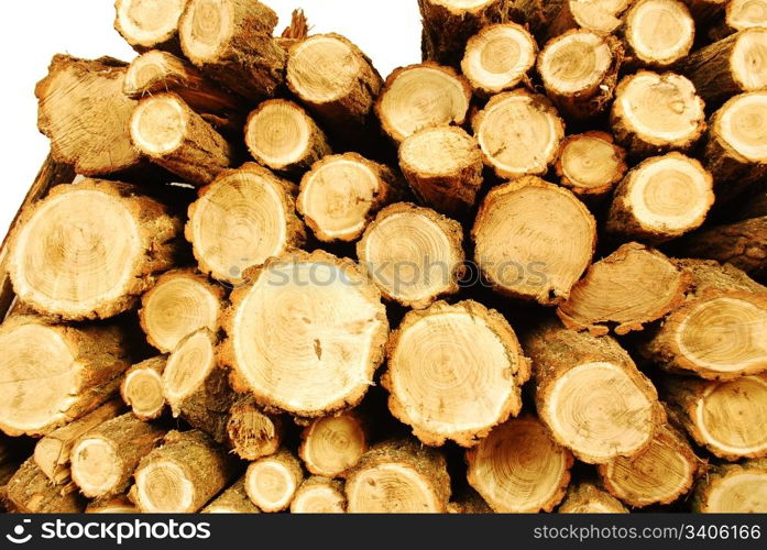 close-up of a fire wood pile waiting for winter